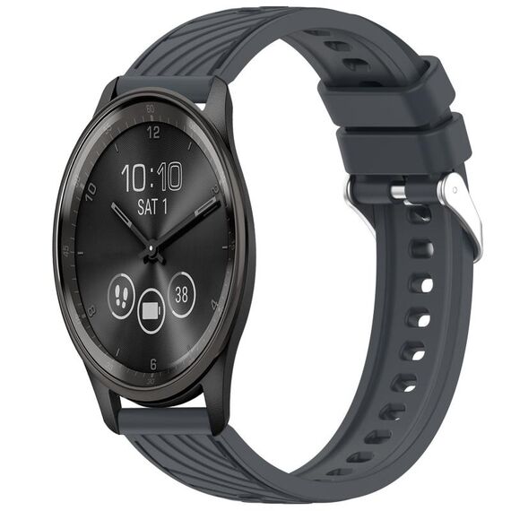 Per Garmin VivoMove Trend Stripe Texture cinturino in silicone da 20 mm (grigio scuro)