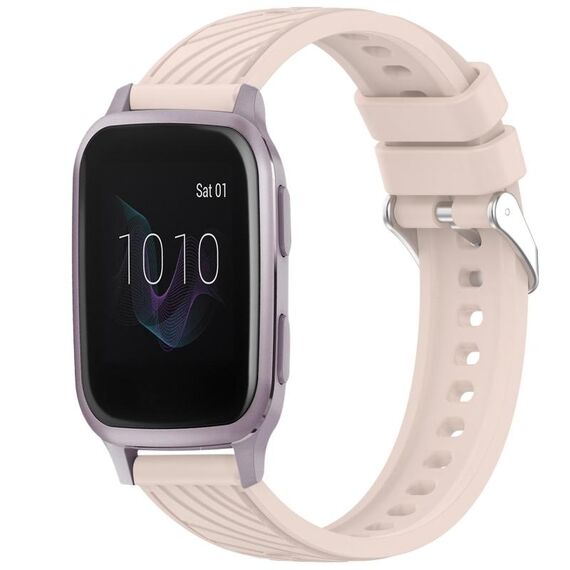Per cinturino in silicone da 20 mm con texture a strisce Garmin Venu SQ (rosa)