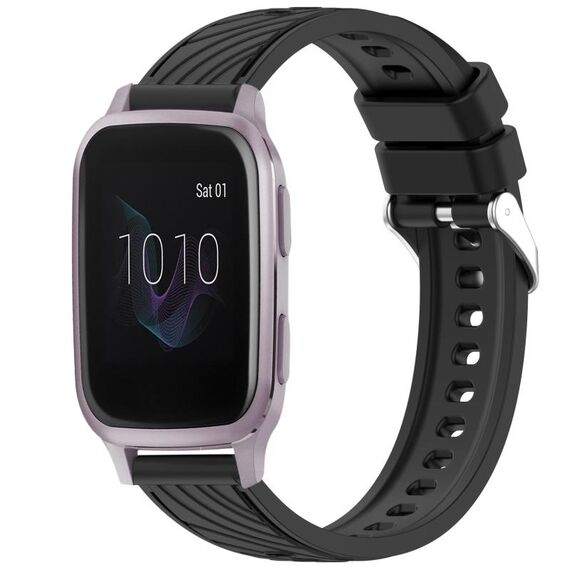 Per cinturino in silicone da 20 mm con texture a strisce Garmin Venu SQ (nero)