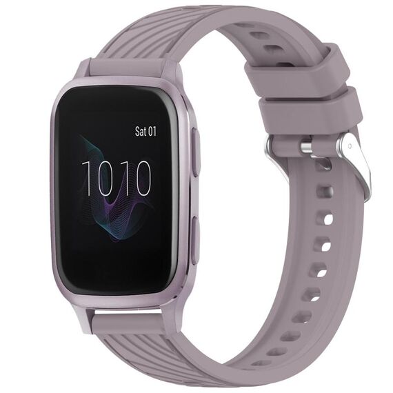 Per cinturino in silicone da 20 mm con texture a strisce Garmin Venu SQ (viola Roland)