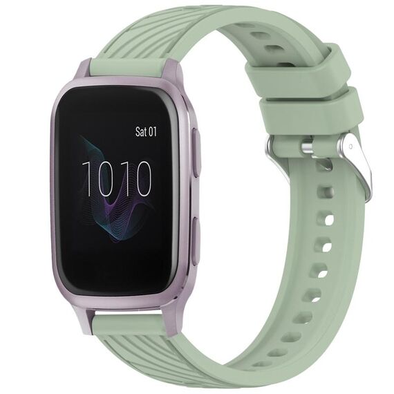 Per cinturino in silicone da 20 mm con texture a strisce Garmin Venu SQ (verde chiaro)