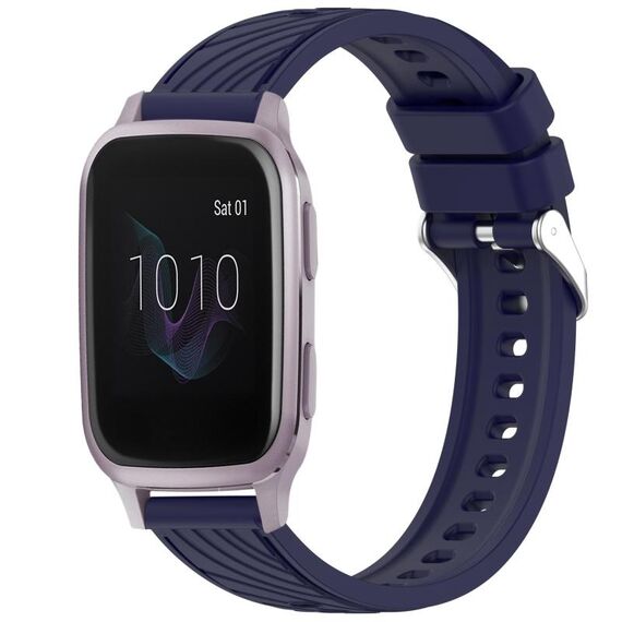 Per cinturino in silicone con texture a strisce Garmin Venu SQ da 20 mm (blu notte)