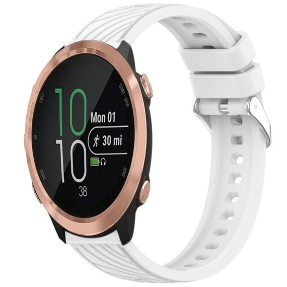 Per Garmin Forerunner 645 / 645 Music Stripe Texture Silicone Watch Band 20mm (Bianco)