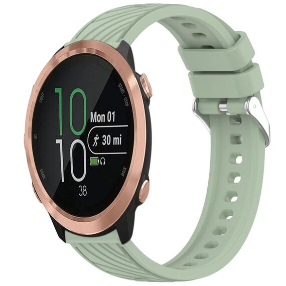 Per Garmin Forerunner 645 / 645 Music Stripe Texture Silicone Watch Band 20mm (verde chiaro)