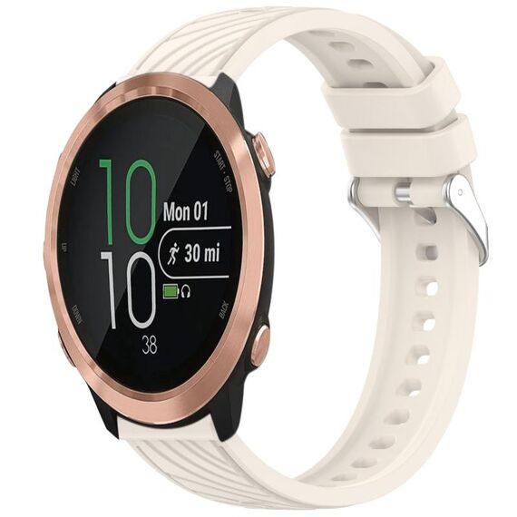 Per Garmin Forerunner 645 / 645 Music Stripe Texture Silicone Watch Band 20mm (Starlight)