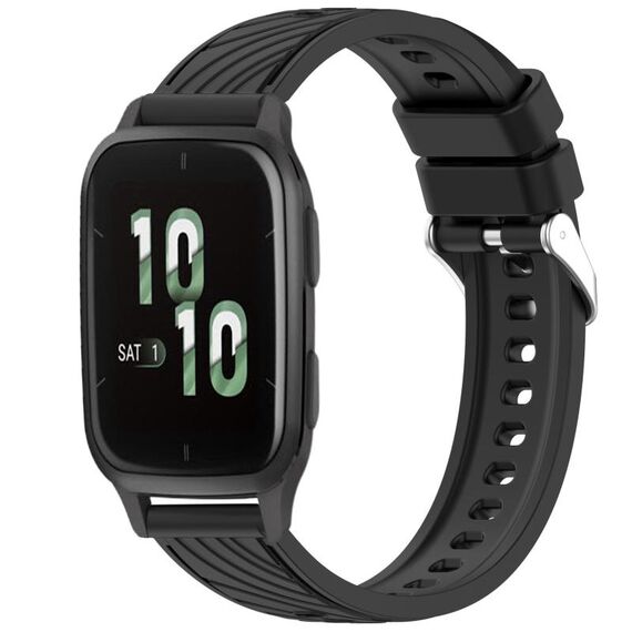 Per Garmin Forerunner Sq2 / Sq2 Music Stripe Texture Silicone 20mm Watch Band (Nero)