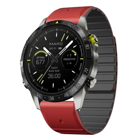 Per Garmin MARQ Gen 2 cinturino in silicone magnetico a sgancio rapido da 22 mm bicolore (rosso+nero)