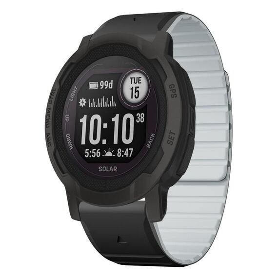 Per Garmin Instinct 2 / Instinct Dual Color Magnetic Quick Release 22mm Cinturino in silicone (nero+grigio)