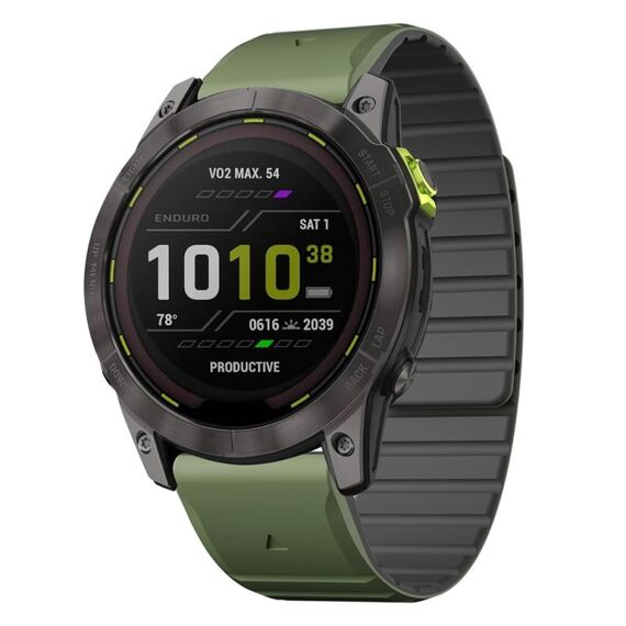 Per Garmin Enduro 2 / Enduro Dual Color Magnetic Quick Release 26mm Cinturino in silicone (verde+nero)