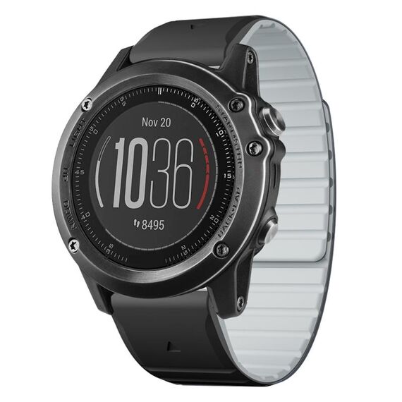 Per Garmin Fenix ​​3 / Fenix ​​3 HR cinturino in silicone magnetico a sgancio rapido da 26 mm bicolore (nero + grigio)