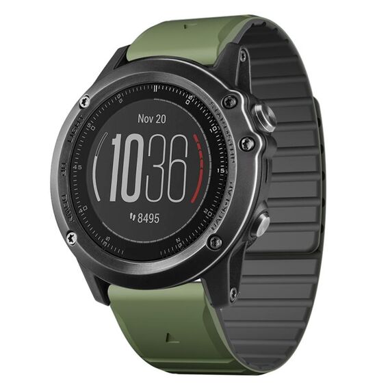 Per Garmin Fenix ​​3 / Fenix ​​3 HR cinturino in silicone magnetico a sgancio rapido da 26 mm bicolore (verde + nero)