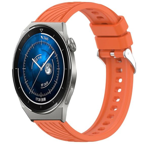 Per Huawei Watch GT 3 Pro 43mm Cinturino in silicone con trama a strisce da 20mm (arancione)