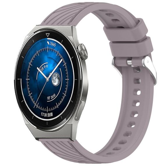 Per Huawei Watch GT 3 Pro 43mm Cinturino in silicone con trama a strisce da 20mm (viola Roland)