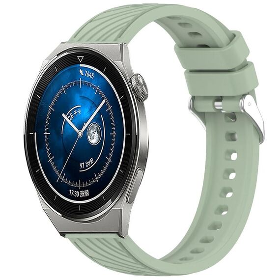 Per Huawei Watch GT 3 Pro 43mm Cinturino in silicone con trama a strisce da 20mm (verde chiaro)