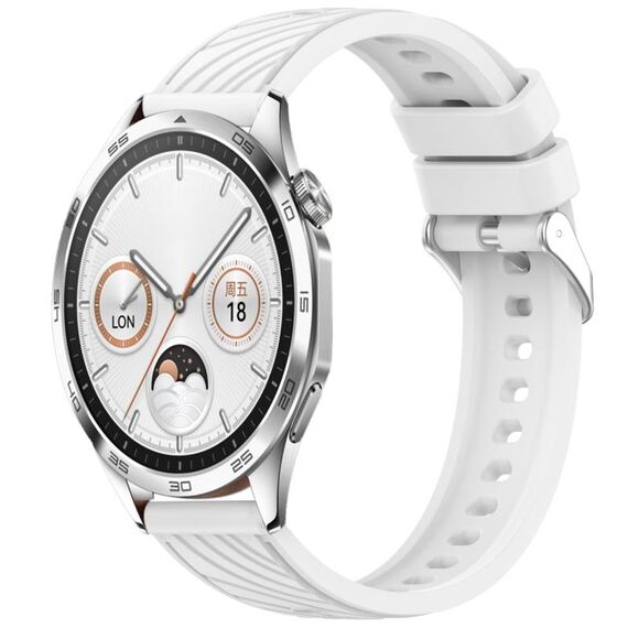 Per Huawei Watch GT 4 46mm Cinturino in silicone con trama a strisce da 22mm (bianco)