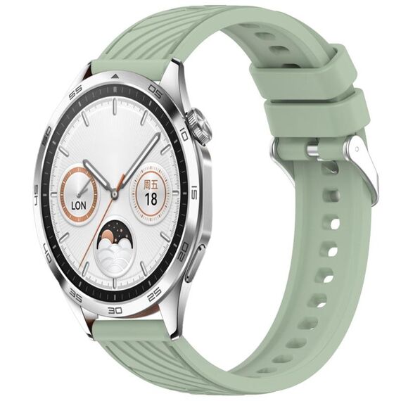 Per Huawei Watch GT 4 46mm Cinturino in silicone con trama a strisce da 22mm (verde chiaro)