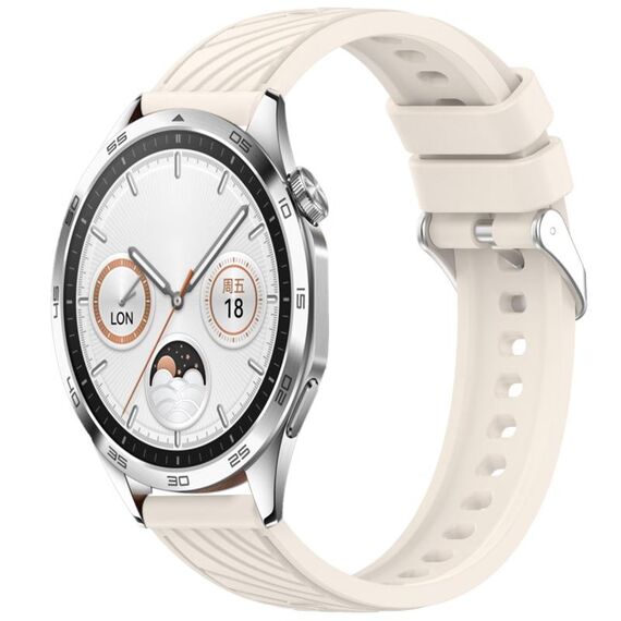 Per Huawei Watch GT 4 46mm Cinturino in silicone con trama a strisce da 22mm (Starlight)