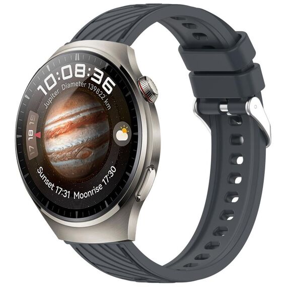 Per Huawei Watch 4 Stripe Texture 22mm Cinturino in silicone (grigio scuro)