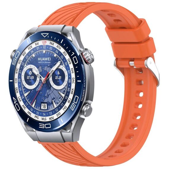 Per Huawei Watch Ultimate Stripe Texture cinturino in silicone da 22 mm (arancione)