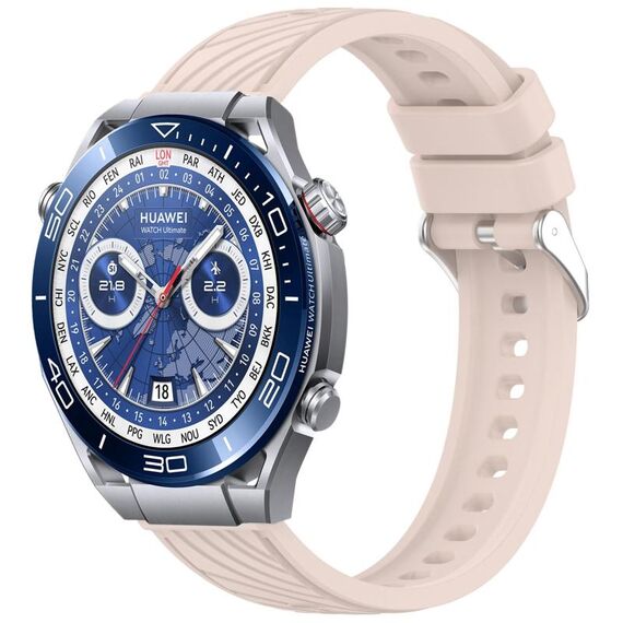 Per Huawei Watch Ultimate Stripe Texture cinturino in silicone da 22 mm (rosa)