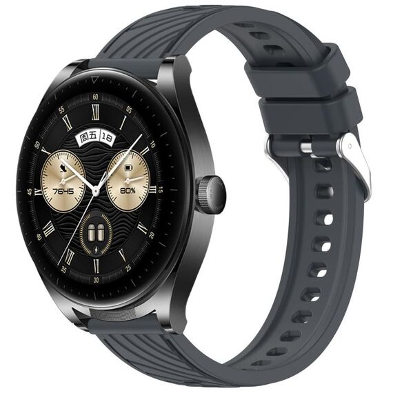 Per Huawei Watch Buds Stripe Texture 22mm Cinturino in silicone (grigio scuro)