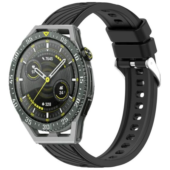 Per Huawei Watch GT 3 SE Cinturino in silicone con trama a strisce da 22 mm (nero)