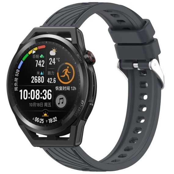 Per Huawei Watch GT Runner Stripe Texture cinturino in silicone da 22 mm (grigio scuro)