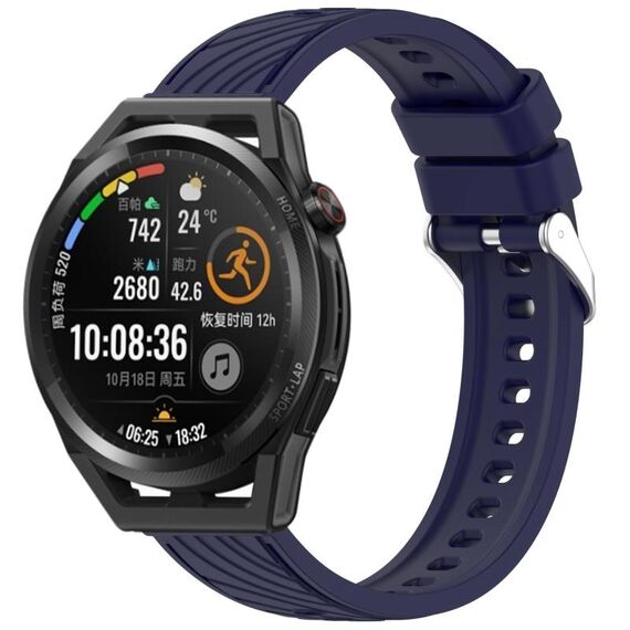 Per Huawei Watch GT Runner Stripe Texture cinturino in silicone da 22 mm (blu notte)