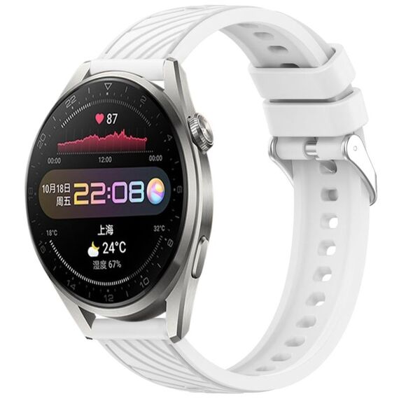 Per Huawei Watch 3 Pro Stripe Texture 22mm Cinturino in silicone (bianco)