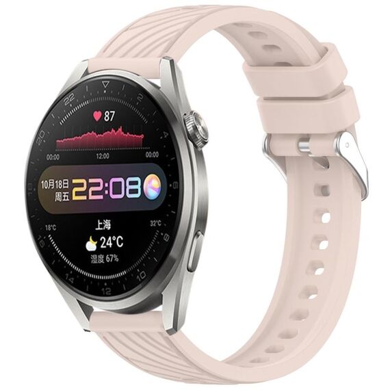 Per Huawei Watch 3 Pro Stripe Texture 22mm Cinturino in silicone (rosa)