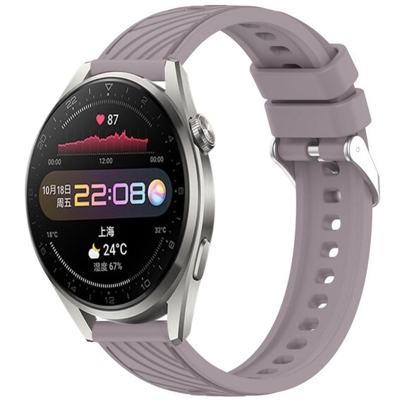 Per Huawei Watch 3 Pro Cinturino in silicone con trama a strisce da 22 mm (viola Roland)