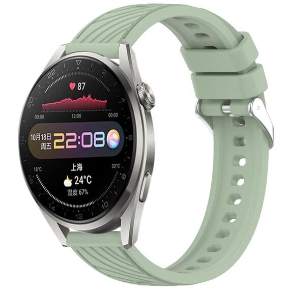Per Huawei Watch 3 Pro Stripe Texture 22mm Cinturino in silicone (verde chiaro)
