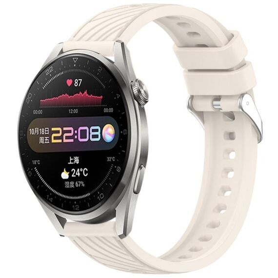 Per Huawei Watch 3 Pro Stripe Texture 22mm Cinturino in silicone (Starlight)