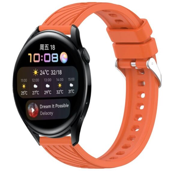 Per Huawei Watch 3 Cinturino in silicone con trama a strisce da 22 mm (arancione)