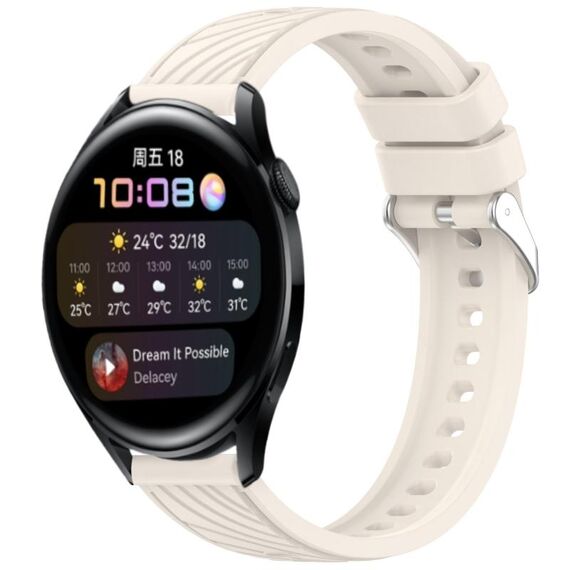 Per Huawei Watch 3 Cinturino in silicone con trama a strisce da 22 mm (Starlight)