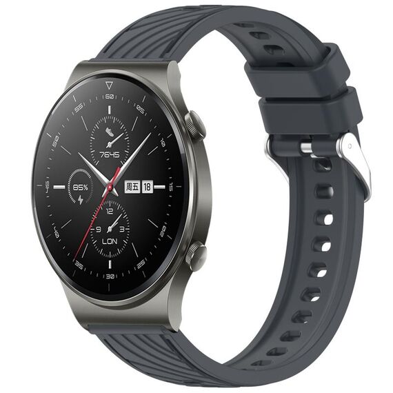 Per Huawei GT2 Pro Stripe Texture cinturino in silicone da 22 mm (grigio scuro)