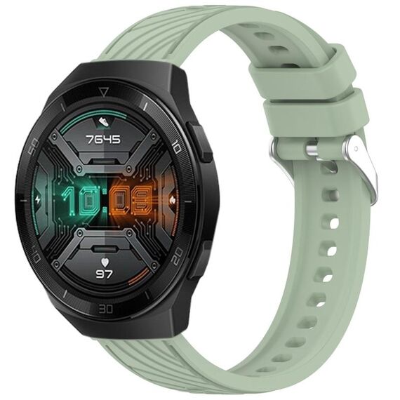 Per Huawei Watch GT 2E Cinturino in silicone con trama a strisce da 22 mm (verde chiaro)