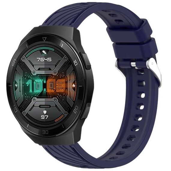 Per Huawei Watch GT 2E Cinturino in silicone con trama a strisce da 22 mm (blu notte)