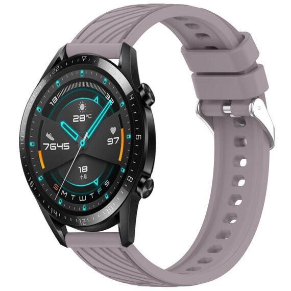 Per Huawei GT2 46mm Cinturino in silicone con trama a strisce da 22mm (viola Roland)