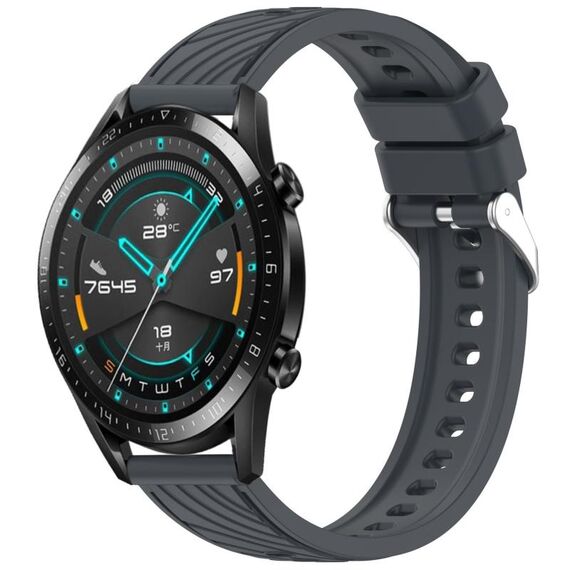 Per Huawei GT2 46mm Stripe Texture 22mm Cinturino in silicone (grigio scuro)