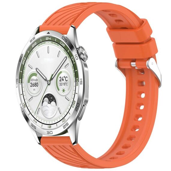 Per Huawei Watch GT 5 46mm Cinturino in silicone con trama a strisce da 22mm (arancione)