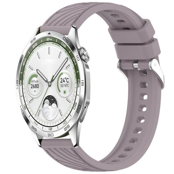 Per Huawei Watch GT 5 46mm Cinturino in silicone con trama a strisce da 22mm (viola Roland)