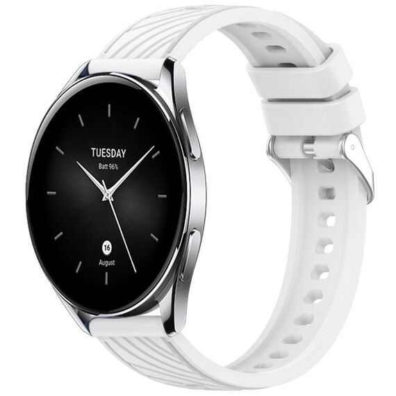 Per Xiaomi Watch S2 42/46mm Cinturino in silicone con trama a strisce da 22mm (bianco)