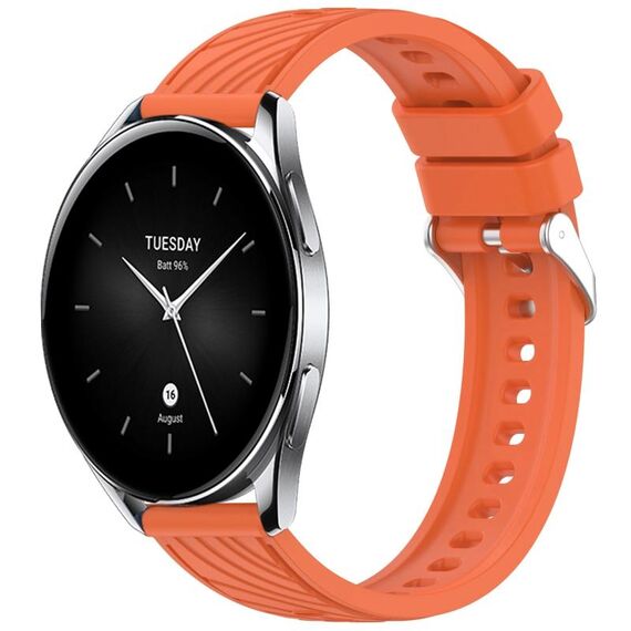 Per Xiaomi Watch S2 42/46mm Cinturino in silicone con trama a strisce da 22mm (arancione)