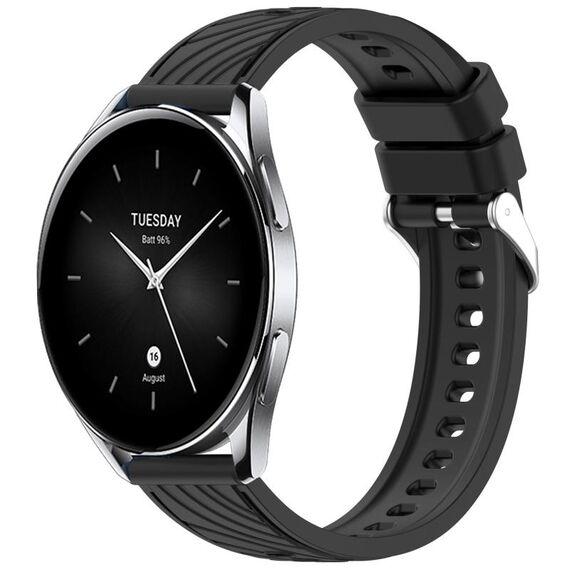 Per Xiaomi Watch S2 42/46mm Cinturino in silicone con trama a strisce da 22mm (nero)