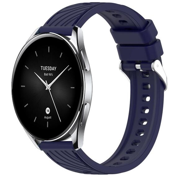 Per Xiaomi Watch S2 42/46mm Cinturino in silicone con trama a strisce da 22mm (blu notte)
