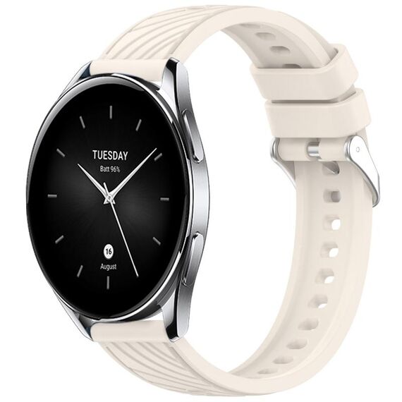 Per Xiaomi Watch S2 42/46mm Cinturino in silicone con trama a strisce da 22mm (Starlight)