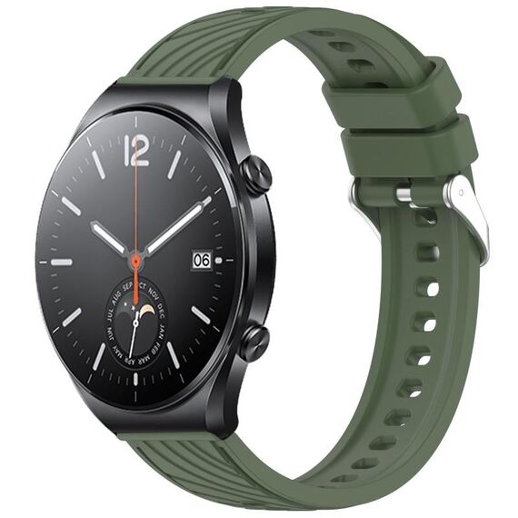 Per Xiaomi MI Watch S1 Stripe Texture 22mm Cinturino in silicone (verde scuro)