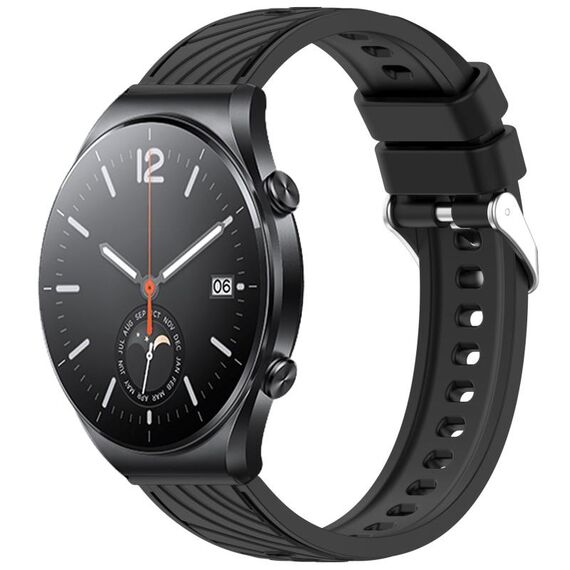 Per Xiaomi MI Watch S1 Stripe Texture 22mm Cinturino in silicone (nero)