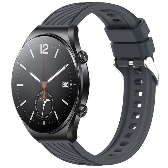 Per Xiaomi MI Watch S1 Stripe Texture 22mm Cinturino in silicone (grigio scuro)